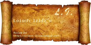 Loisch Iziás névjegykártya